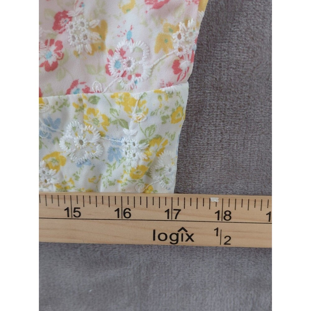 Altar'd State Tinzley Floral Boho Top Women's XL Cropped Flutter Cap Sleeves NEW - Picture 8 of 9